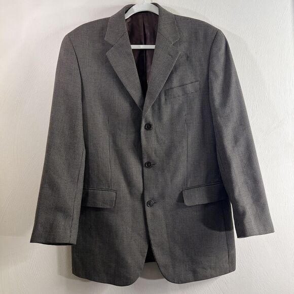 Michael Kors Blazer Brown Pin Check Micro Check 38R Mens Sport Coat Jacket - Picture 1 of 8